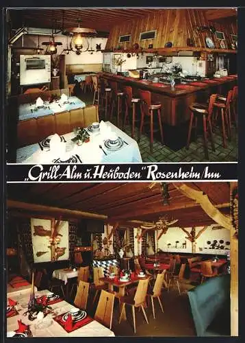 AK Rosenheim /Inn, Gasthaus Grill-Alm mit Heuboden, Max-Josefs-Platz 3