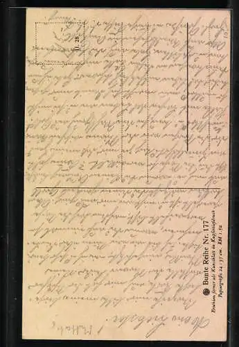 AK Vatertag, alter Herr sitzt auf seinem Stuhl, Gedicht