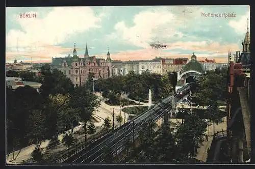 AK Berlin-Schöneberg, Nollendorfplatz mit Hochbahn