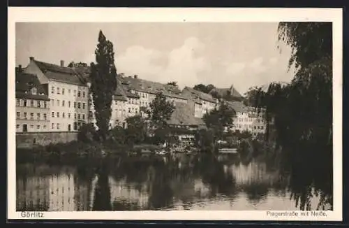 AK Görlitz, Pragerstrasse, Ortsansicht mit Fluss, Aufnahme von Bertha Zillessen