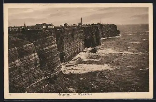 AK Helgoland, Ansicht der Westküste