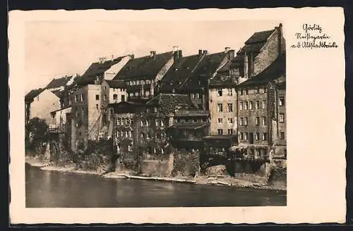 AK Görlitz, Neissepartie an der Altstadtbrücke