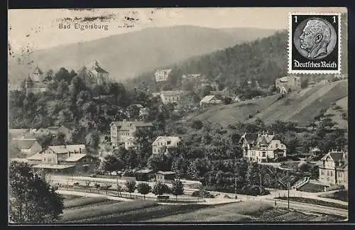 AK Bad Elgersburg, Ortspartie mit Bahnhof