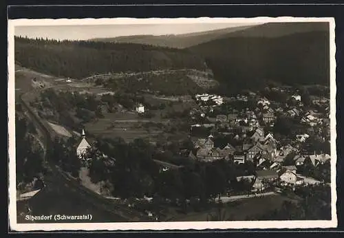 AK Sitzendorf / Schwarzatal, Panoramablick aus der Vogelschau
