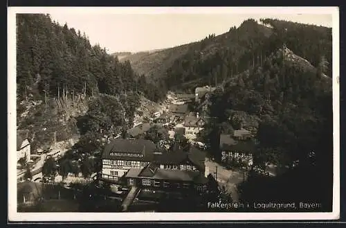 AK Falkenstein / Loquitzgrund, Ortspartie im Gebirge