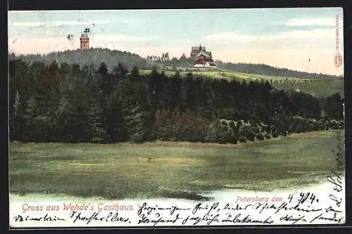 AK Petersberg / Halle, Wehde`s Gasthaus mit Landschaft