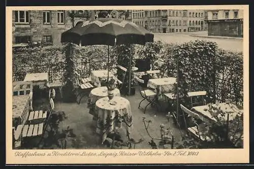 AK Leipzig, Kaffehaus u. Konditorei Lutze, Kaiser-Wilhelm-Str. 2