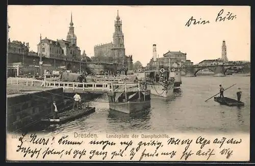 AK Dresden, Landeplatz der Dampfschiffe