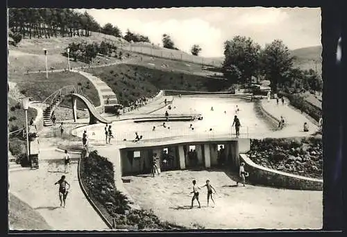 AK Bad Kissingen, Badegäste in den Schwimmbad-Anlagen