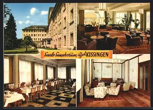 AK Bad Kissingen, Saale-Sanatorium mit Innenansicht