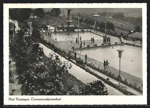 AK Bad Kissingen, Badegäste im Terrassenschwimmbad
