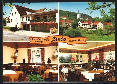AK Burgwallbach, Café-Restaurant zur Linde, Bes. Horst und Margot Jülka
