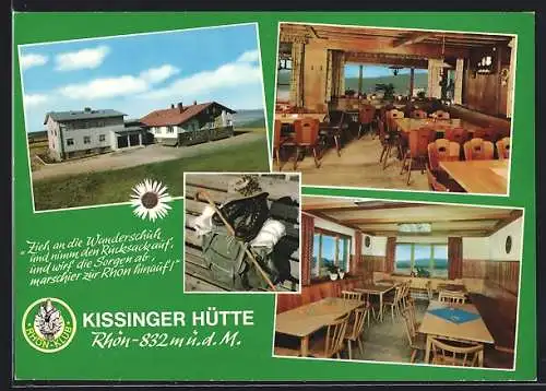 AK Langenleiten, Innen- und Aussenansicht der Kissinger Hütte im Naturpark Rhön