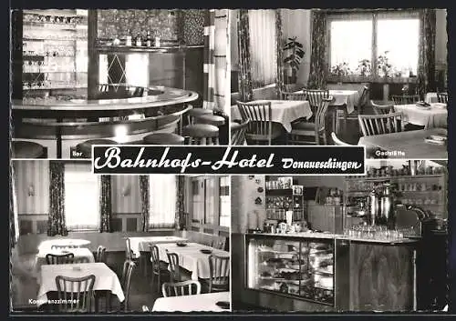 AK Donaueschingen, Bahnhofshotel, Innenansichten