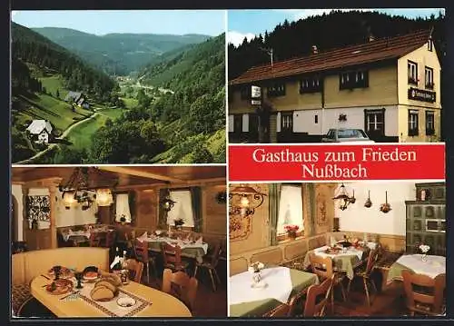 AK Nussbach / Triberg, Gasthaus zum Frieden, Aussenansicht u. Inneres, Bes. Fam. Fichter