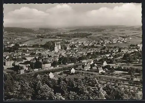 AK Münnerstadt /Ufr., Ortsansicht aus der Vogelschau