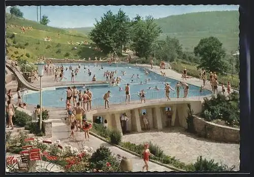 AK Bad Kissingen, Blick in das Terrassen-Schwimmbad