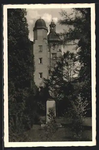 AK Säckingen am Hochrhein, Scheffeldenkmal im Schlosspark