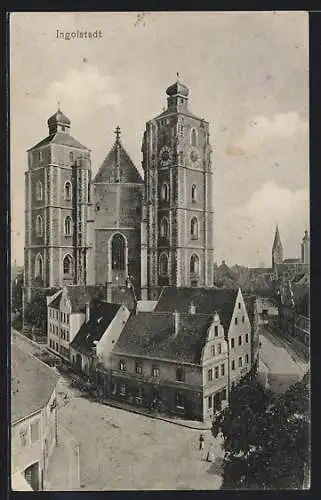 AK Ingolstadt, Teilansicht mit Kirche