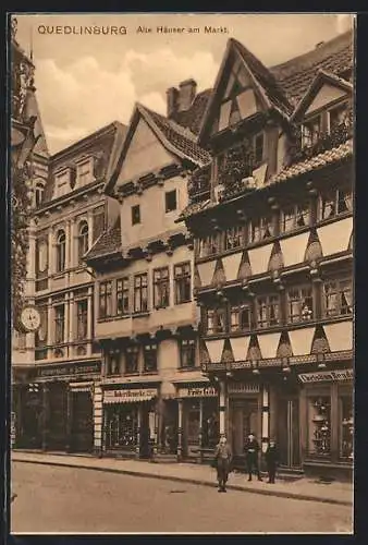 AK Quedlinburg, Alte Häuser am Markt