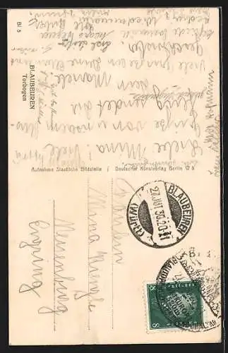 AK Blaubeuren, Strasse am Torbogen