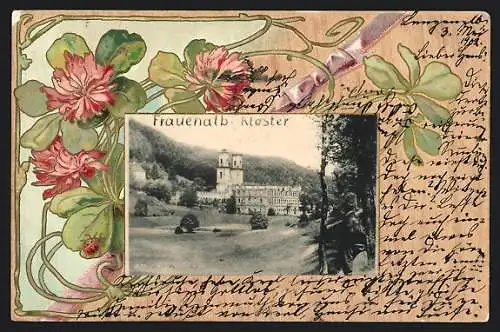 Präge-AK Frauenalb, Kloster, blühender Klee