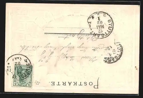 Passepartout-Lithographie Stuttgart, Schloss Solitude, Wappen