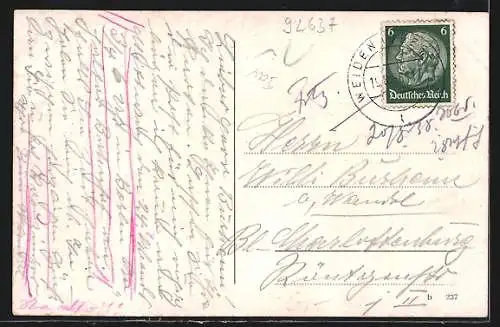 AK Weiden / Oberpfalz, Häuserpartie am unteren Markt