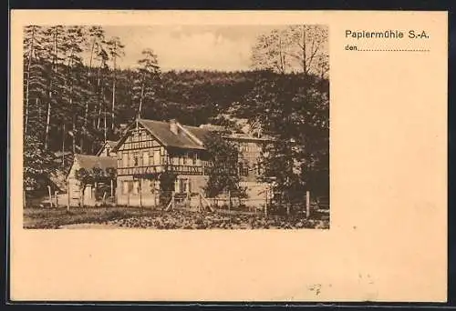 AK Papiermühle /S.-A., Ortspartie