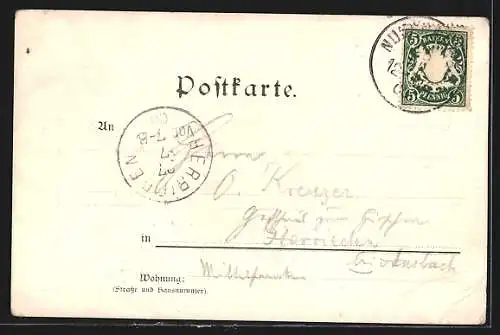 AK Nürnberg, Rathauskeller Innen mit Wappen