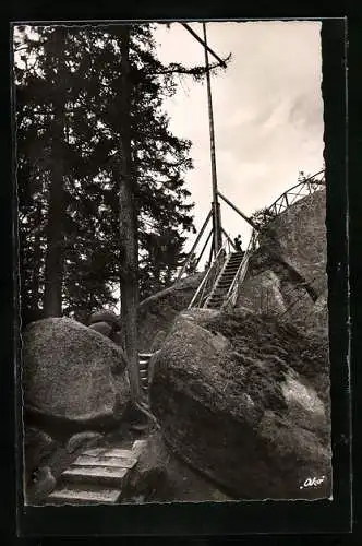 AK Gipfelkreuz auf dem Luisenburggipfel im Fichtelgebirge