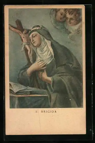 AK Schutzpatronin S. Brigida mit Jesuskreuz