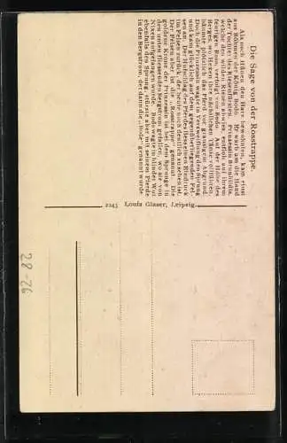 Lithographie Thale, Brunhilds Sprung über die Bode