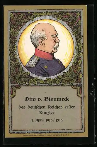 Künstler-AK Otto v. Bismarck im Profil