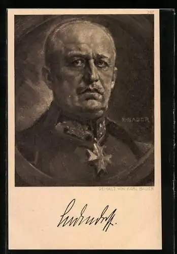 Künstler-AK Karl Bauer, Portrait von Erich Ludendorff