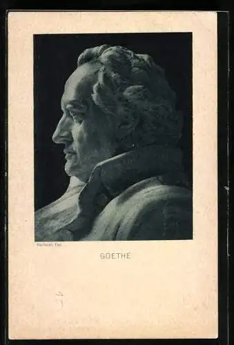 Künstler-AK Goethe-Büste im Profil