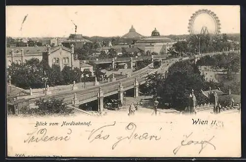 AK Wien, Blick vom Nordbahnhof auf den Prater