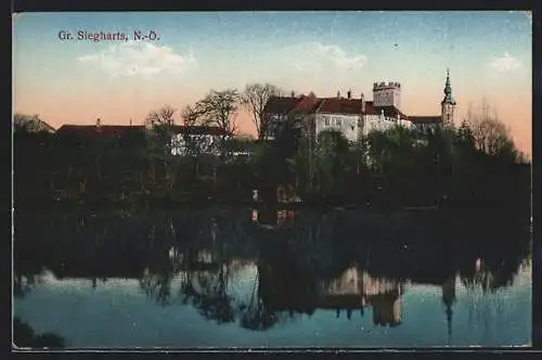 AK Gr. Siegharts /N.-Ö., Teilansicht vom Fluss aus