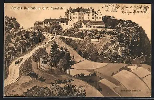 Künstler-AK sign. Hans Pernat: Kapfenburg /O. A. Neresheim, Blick zum Schloss