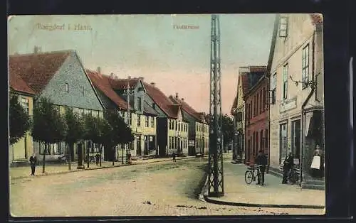 AK Burgdorf i. Hann., Blick in die Poststrasse