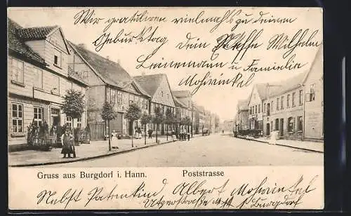 AK Burgdorf i. Hann., Anwohner an der Poststrasse