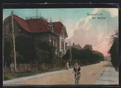 AK Burgdorf i. H., Partie am Bahnhof