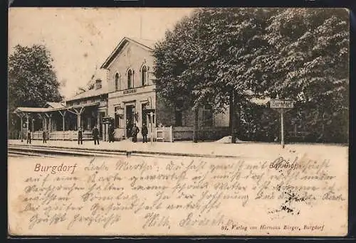 AK Burgdorf, Blick auf den Bahnsteig des Bahnhofs