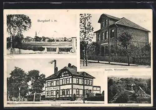 AK Burgdorf i. H., Landw. Winterschule, Molkerei, Kgl. Landesamt