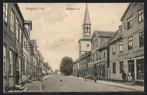 AK Burgdorf / Hannover, Blick in die Marktstrasse