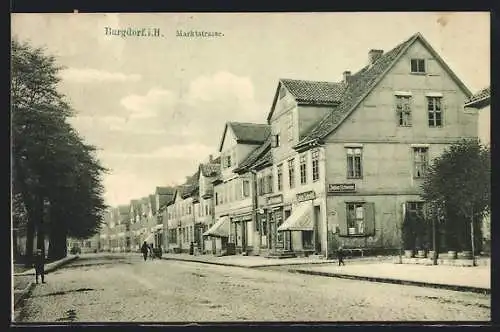 AK Burgdorf i. H., Geschäft von Julius Scheele in der Markstrasse