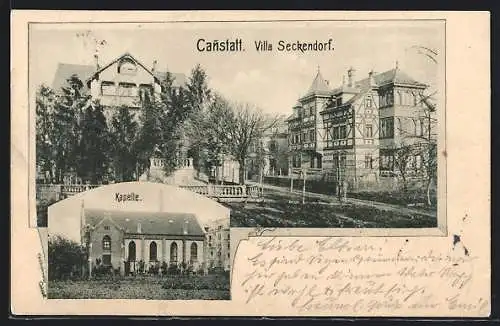 AK Cannstatt, Die Villa Seckendorf und die Kapelle