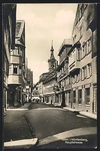 AK Aalen i. Württemberg, Haupstrasse im Sonnenschein