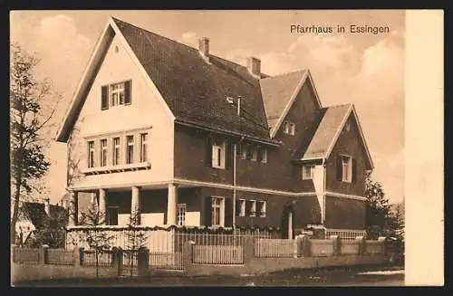 AK Essingen / Württ., Pfarrhaus im Sonnenschein