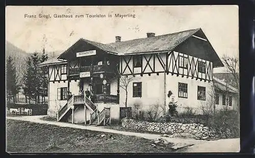 AK Mayerling, Gasthaus zum Touristen von Franz Siegl